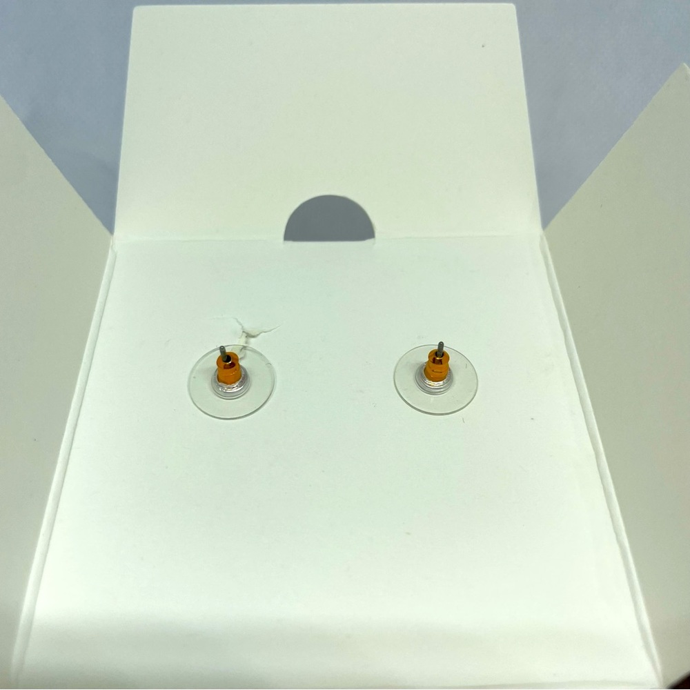 NIB Betsey Johnson Frosted Donut Earrings Pierced Goldtone - Picture 3 of 6